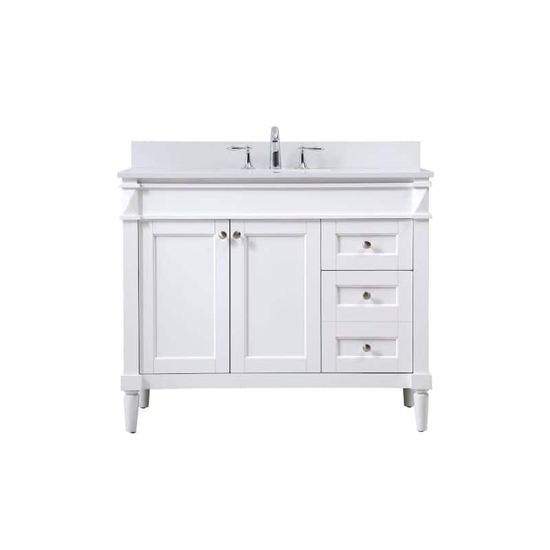 Elegant Lighting VF31842-BS Bennett 42" Free Standing Single Basin - White