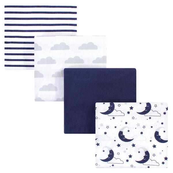 slide 1 of 1, Hudson Baby Infant Cotton Flannel Receiving Blankets, Moon, One Size - Moon - One Size One Size - Moon