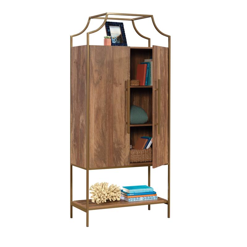 Wood Storage Cabinet with Modern Design, Brown - 31.5"W x 15.51"D x 70.87"H