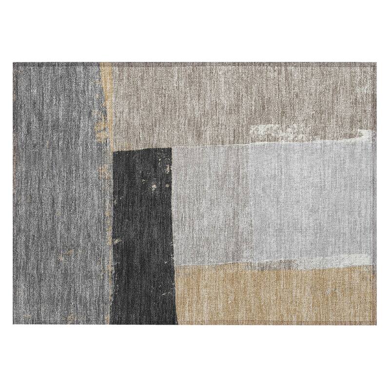 Machine Washable Indoor/ Outdoor Abstract Kraig Chantille Rug