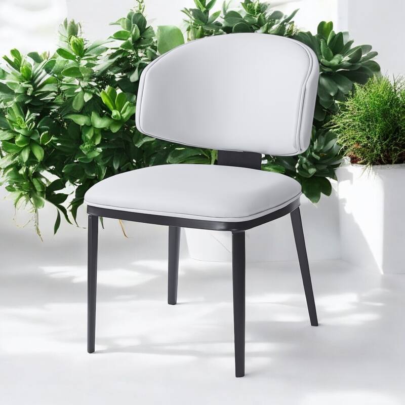 5-Piece Modern Faux Leather and Metal Dining Set, Sturdy Dining Table with 4 Chairs, Elegant Design for Dining Room or Kitchen
