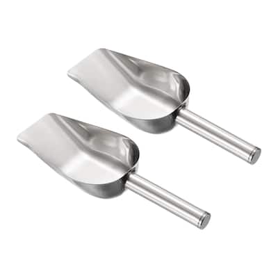Ice Scoop Stainless Steel 9.1x2.4" Flour Cereal Food Utility Shovel - Silver