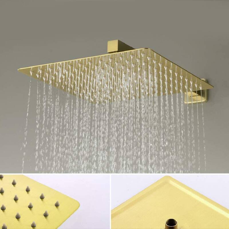 Proox 10" Wall mount Rainfall Square ShowerHead Bathroom Dual-way out Shower Handheld faucet - 10