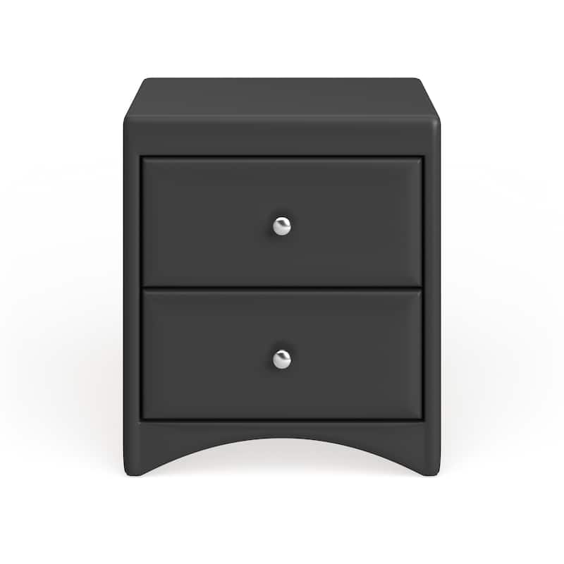 Baxton Studio Dorian Black Faux Leather Upholstered Modern Nightstand