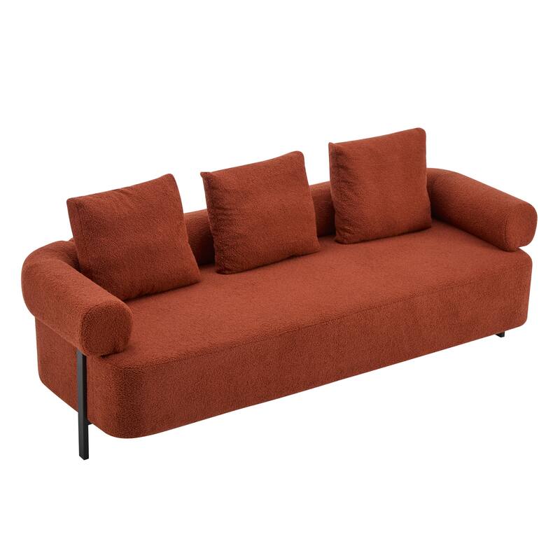 Roomfitters 78" Modern 3-Seater Sofa, Oversized Comfy Couch with 3 Plush Pillows for Living Room, Bedroom, Apartment