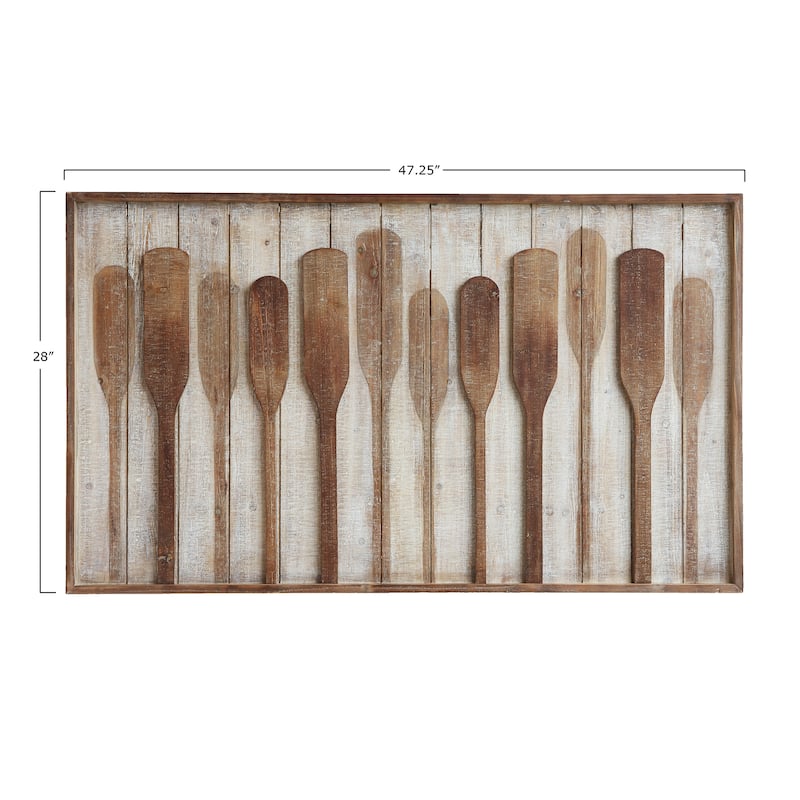 Wood Framed Wall Decor with Raised Paddles - 47.25" x 28"
