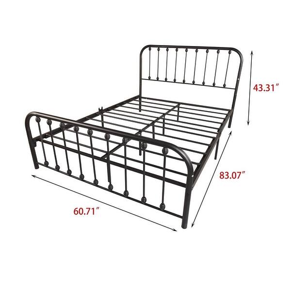 dimension image slide 6 of 9, Alazyhome Sturdy Metal Platform Bed Frame