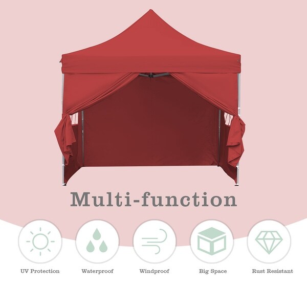 Zenova 10'x10' Pop up Canopy Tents with 4 Sidewalls Portable