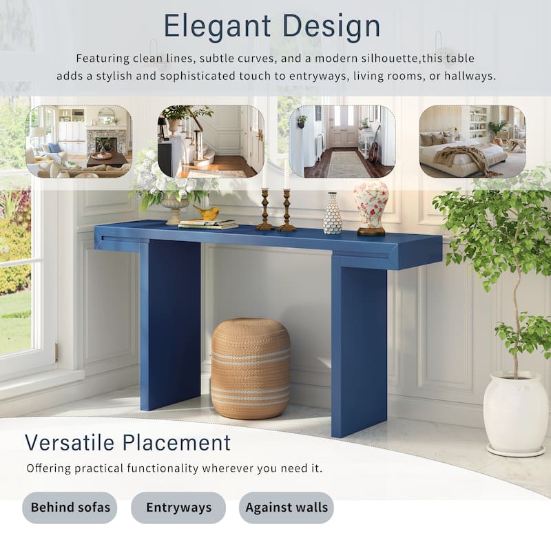 60" Long Sofa Side Table Console Table Entryway Table Accent Table for Living Room Hallway
