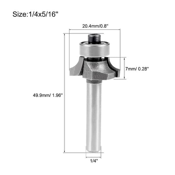 Router Bit 1/4 Shank 1" Cutting Dia Round Corner for Milling Cutter 2pcs