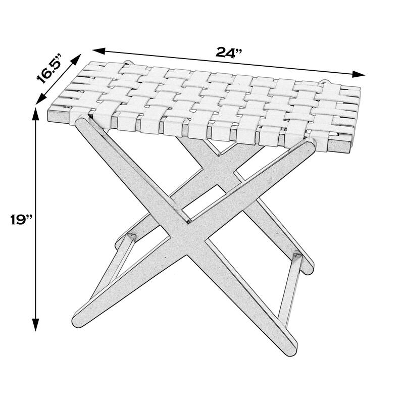 Cipriani 24 in. W Rectangular Leather & Wood Luggage Rack