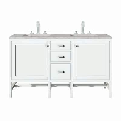 James Martin Vanities E444-V60D-3VSL Addison 60" Double Basin Wood