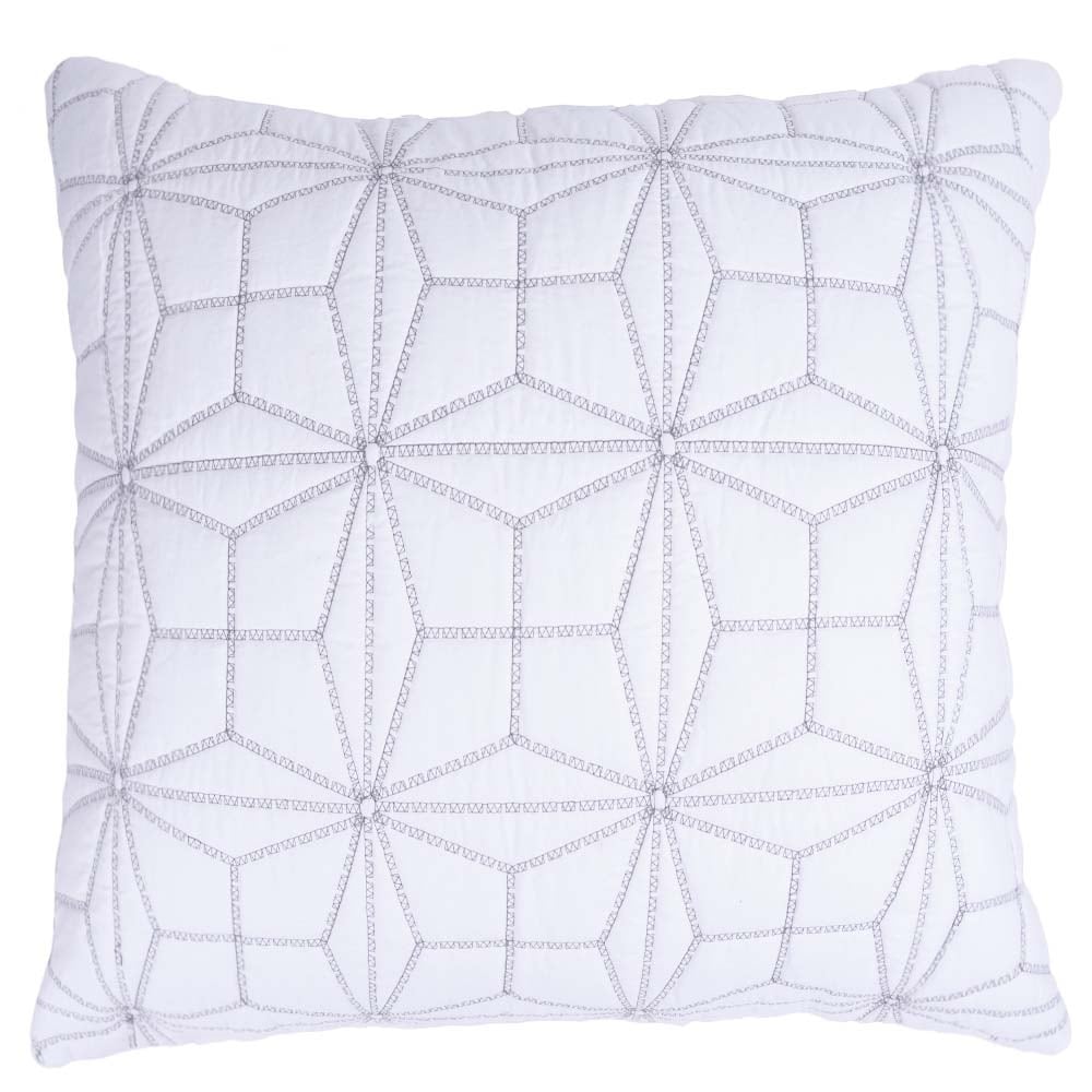 Victoria, Cotton/Sateen, White/Grey, Sham