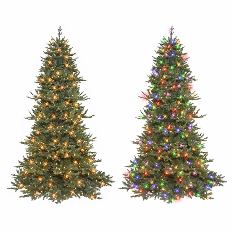 Puleo International 7.5 ft. Pre-lit Royal Majestic Douglas Fir Downswept Artificial Christmas Tree