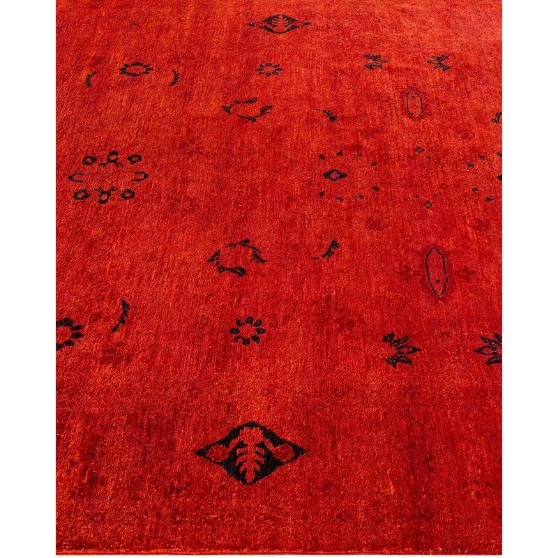 Fine Vibrance, One-of-a-Kind Handmade Area Rug - Orange, 6' 1" x 9' 10" - 6' 1" x 9' 10"