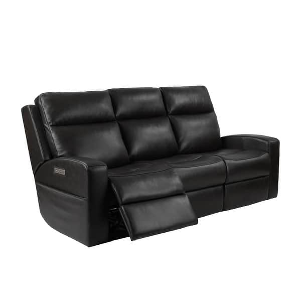 Top Grain Leather 3 Seater Power Reclining Sofa with Lumbar Support
