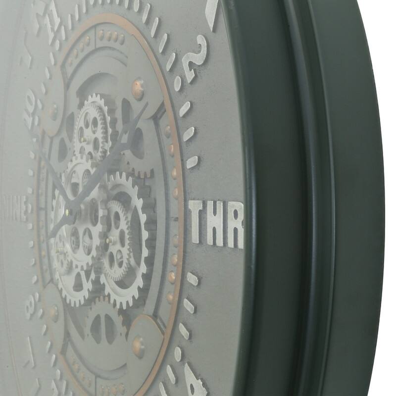 Trademark 32"D Black Clock with Open Moving Gears