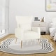 preview thumbnail 28 of 30, Costway Velvet Upholstered Wingback Chair with Lumbar Pillow & Golden - See Details