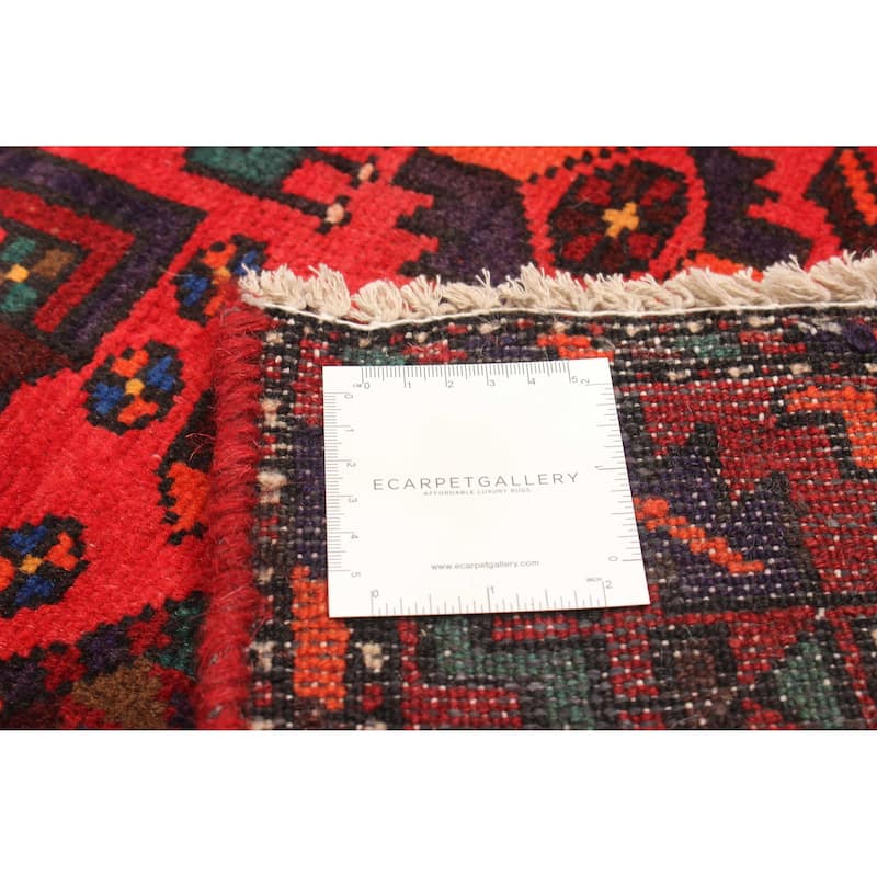 ECARPETGALLERY Hand-knotted Andelz Red Wool Rug - 4' 2" x 6' 9"