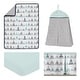 preview thumbnail 2 of 4, Sweet Jojo Designs Navy Blue, Aqua & Grey Aztec Mountains Collection Baby Boy or Girl Unisex 4-piece Bumperless Crib Bedding Set