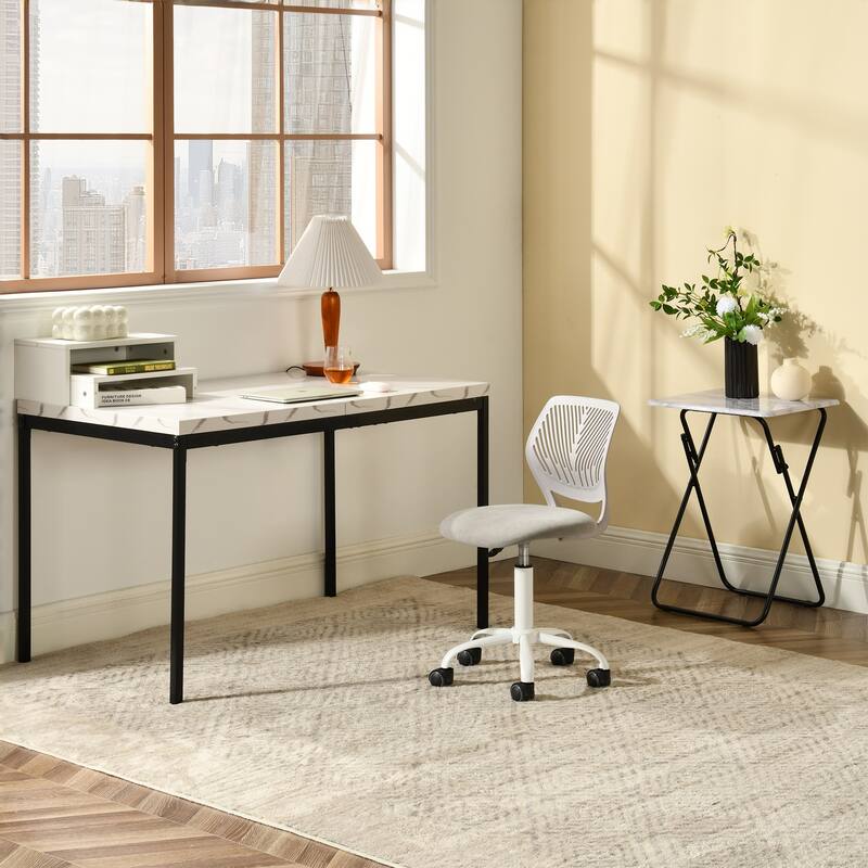 Writing Task Chair 360 Swivel,Low Mid PP Mesh Back Fabric Seat, Height Adjustable