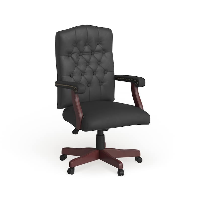 Executive Swivel Office Chair - Black LeatherSoft