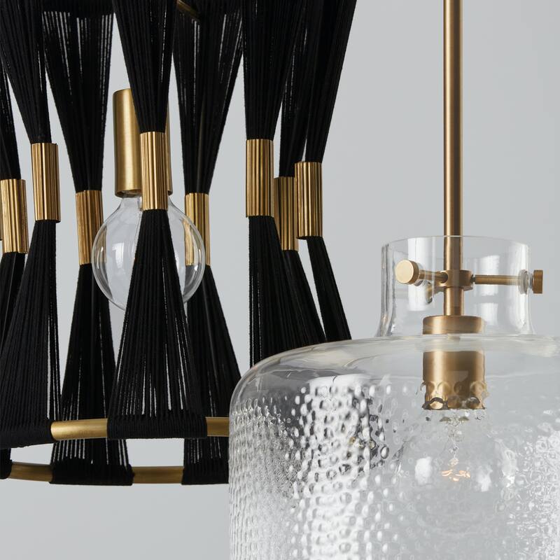11.5" 1-light Pendant w/ Clear Pebbled Glass