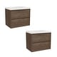 preview thumbnail 8 of 22, Sylphar 30 inch Bathroom Vanity with Sink, Floating Oak Cabinet with Stone Top 2 Sets Of Antique Oak Vanities