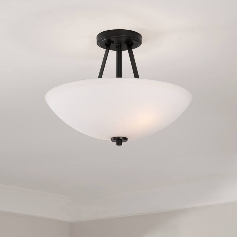 Transitional 2-light Semi Flush - 12 Inches High