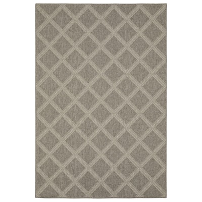 Style Haven Calayan Woven Lattice Grey Ultimate Performance Area Rug~