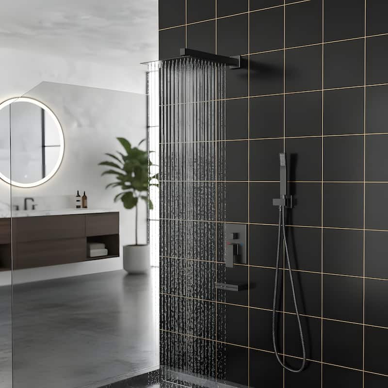Modern Wall Mounted Square Shower System