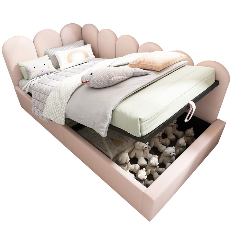 Upholstered Daybed Bed With Storage,Ottoman Bed Twin Size Single Sofa Bed, Daybed With Hydraulic Storage Bed Frame, Velvet