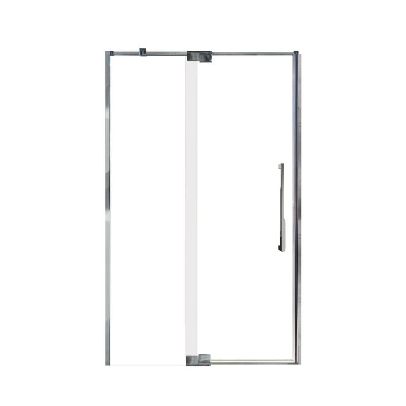 Irene 48 in. W x 76 in. H Pivot Semi-Frameless Shower Door with Clear Glass - 48-in W x 76-in H - 48-in W x 76-in H