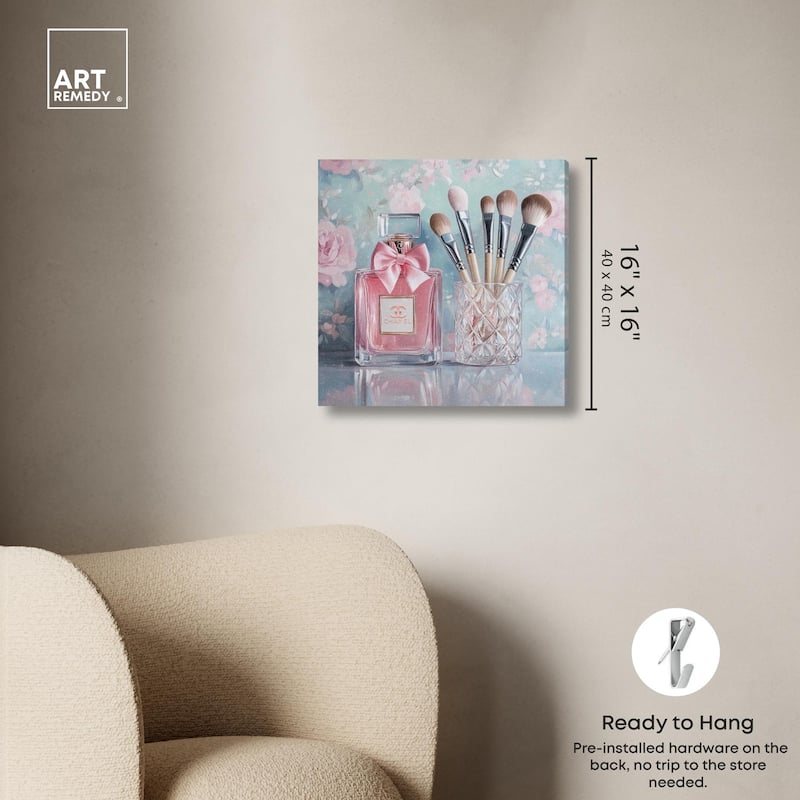 Love Dainty Perfume and Makeup Canvas by Art Remedy, Gallery Wrapped