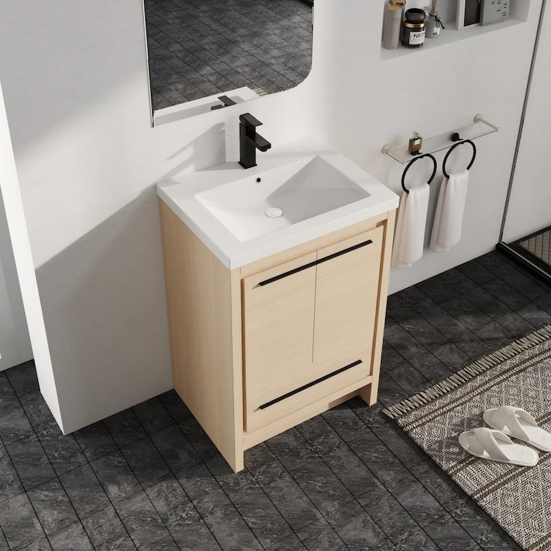 Malwee 24"/30"/36"/48"/60" Bathroom Vanity with Sink, FreeStanding Vanity with Soft Close Door and Drawer