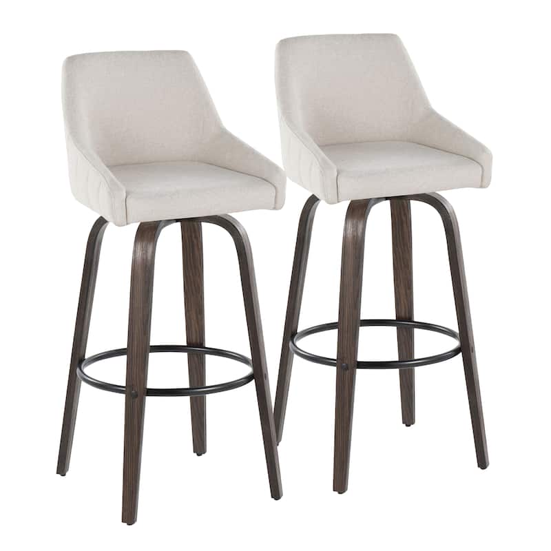 The Gray Barn Hadley 30" Fixed-Height Bar Stool with Bent Wood Legs & Round Footrest (Set of 2)