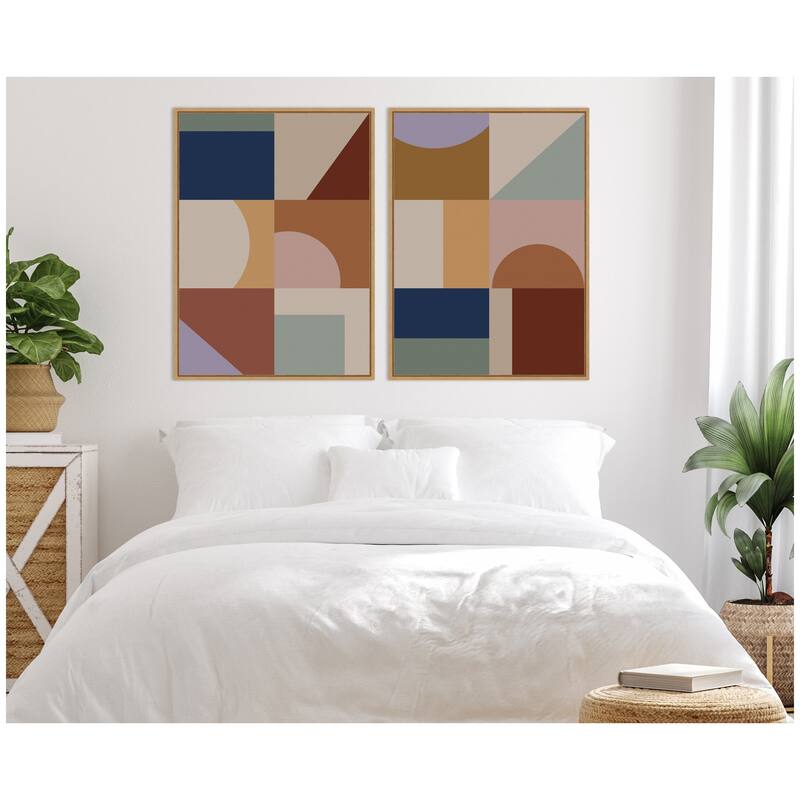 Kate and Laurel Modern Bohemian Pattern 2 Piece Framed Canvas Wall Art Set by The Creative Bunch Studio