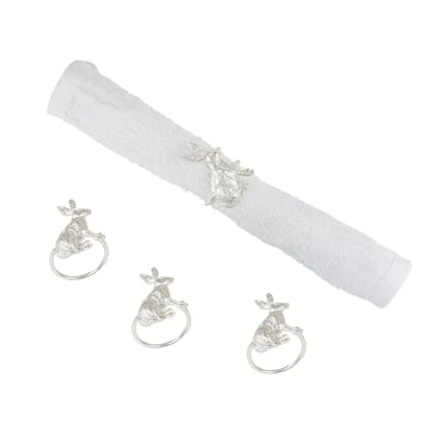Silver Rabbit Napkin Ring, Set of 4