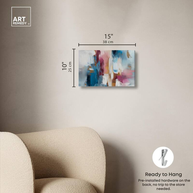 Rosy and Ocean Hues II Canvas by Art Remedy, Gallery Wrapped