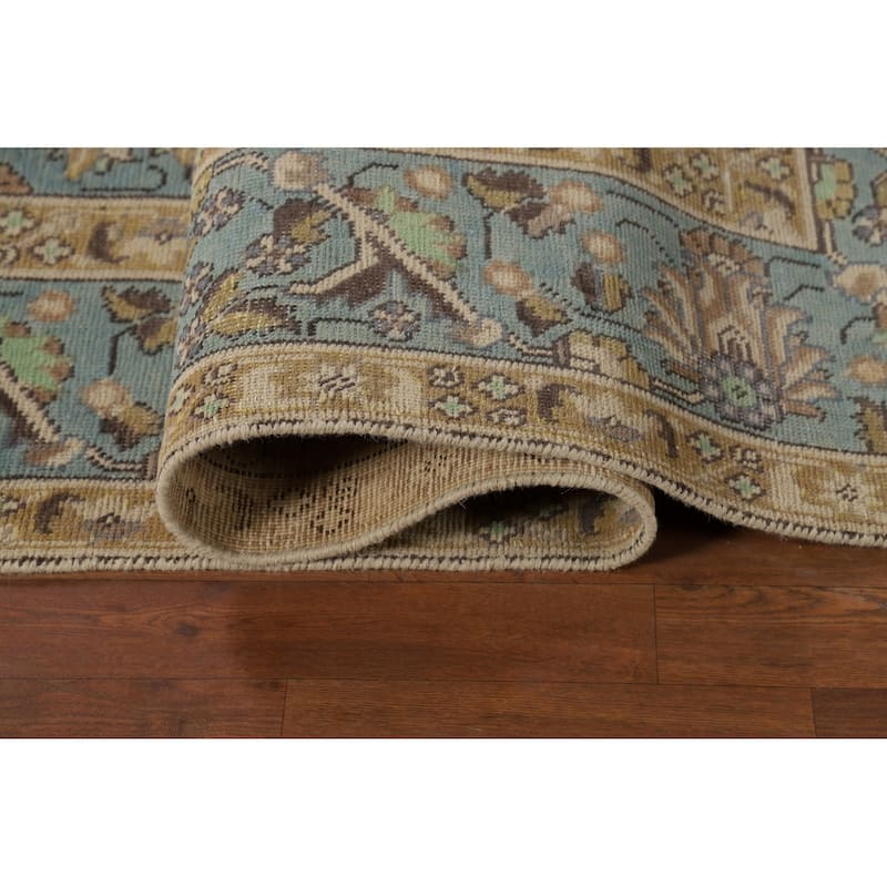 Geometric / Floral Tabriz Persian Area Rug Hand-Knotted Wool Carpet - 6'7"x 9'9"