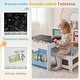 preview thumbnail 9 of 31, Costway Wooden Kids Table and Chairs Set with Double-sided Tabletop,
