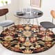SAFAVIEH, Handmade Marietje Blossom French Country Wool Area Rug - 6' Round - Charcoal/Multi