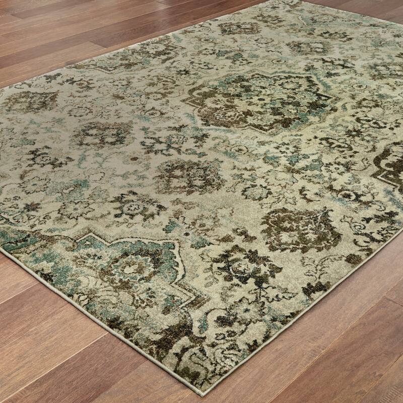 HomeRootsOriental Traditional Rectangle Area Rug - 153.54' X '118.11' X '0.32