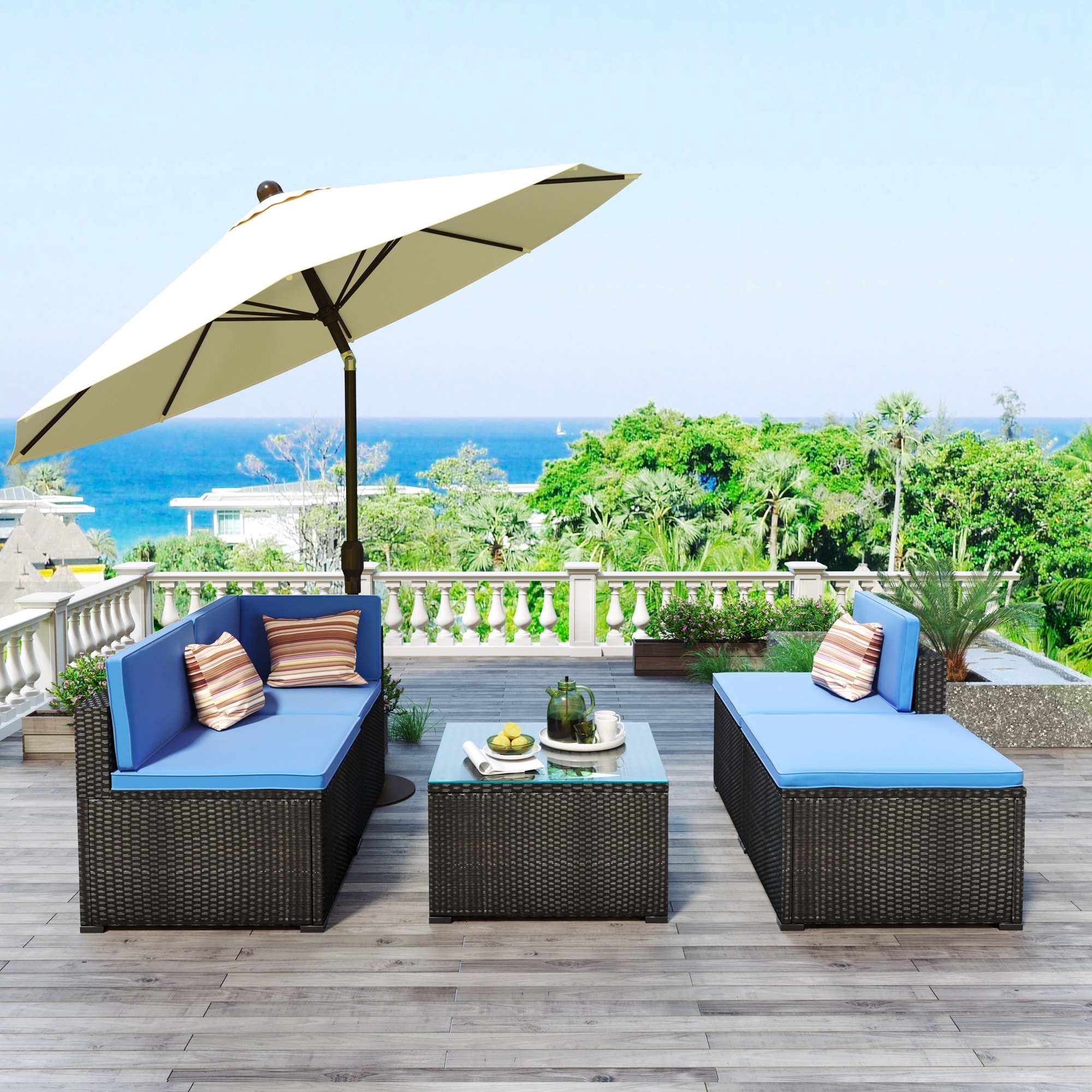 Rattan corner sofa deals