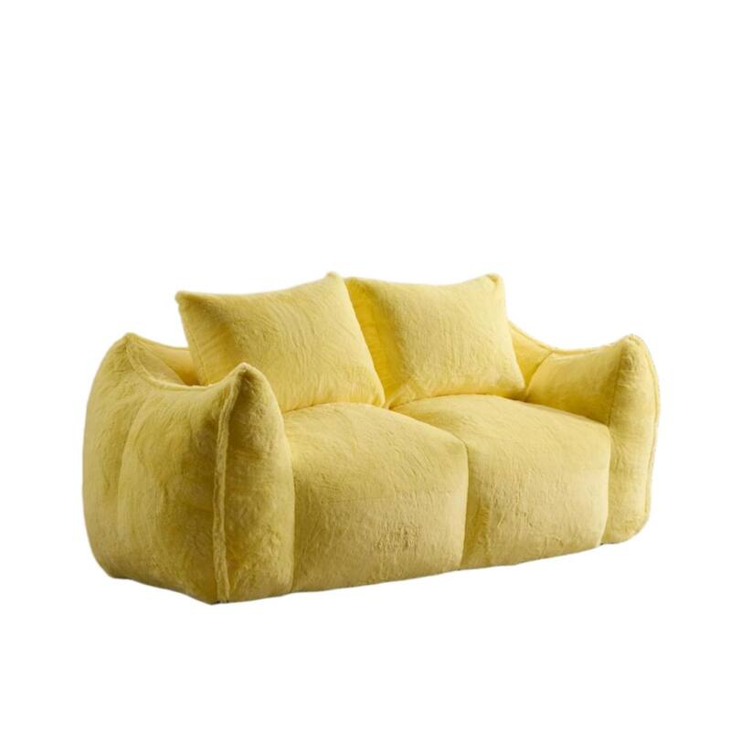 Oversized Bean Bag Sofa Reading Chair, 2-Seater Giant Bean Bag Couch with Pillows, Loveseat Chaise Lounge Sofa Chair
