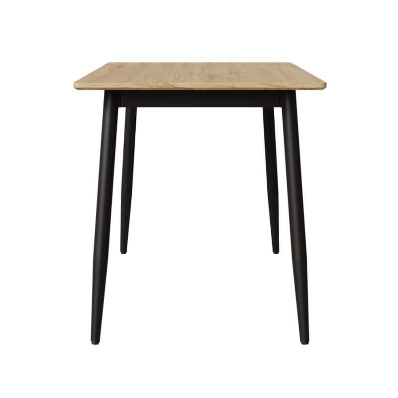 Modern Minimalist Dining Table with Black Metal Legs - Seats 6
