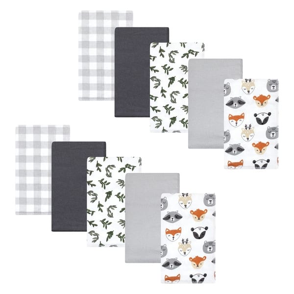 slide 1 of 1, Hudson Baby Unisex Baby Cotton Flannel Burp Cloths, Woodland Faces, One Size - Woodland Faces - One Size One Size - Woodland Faces