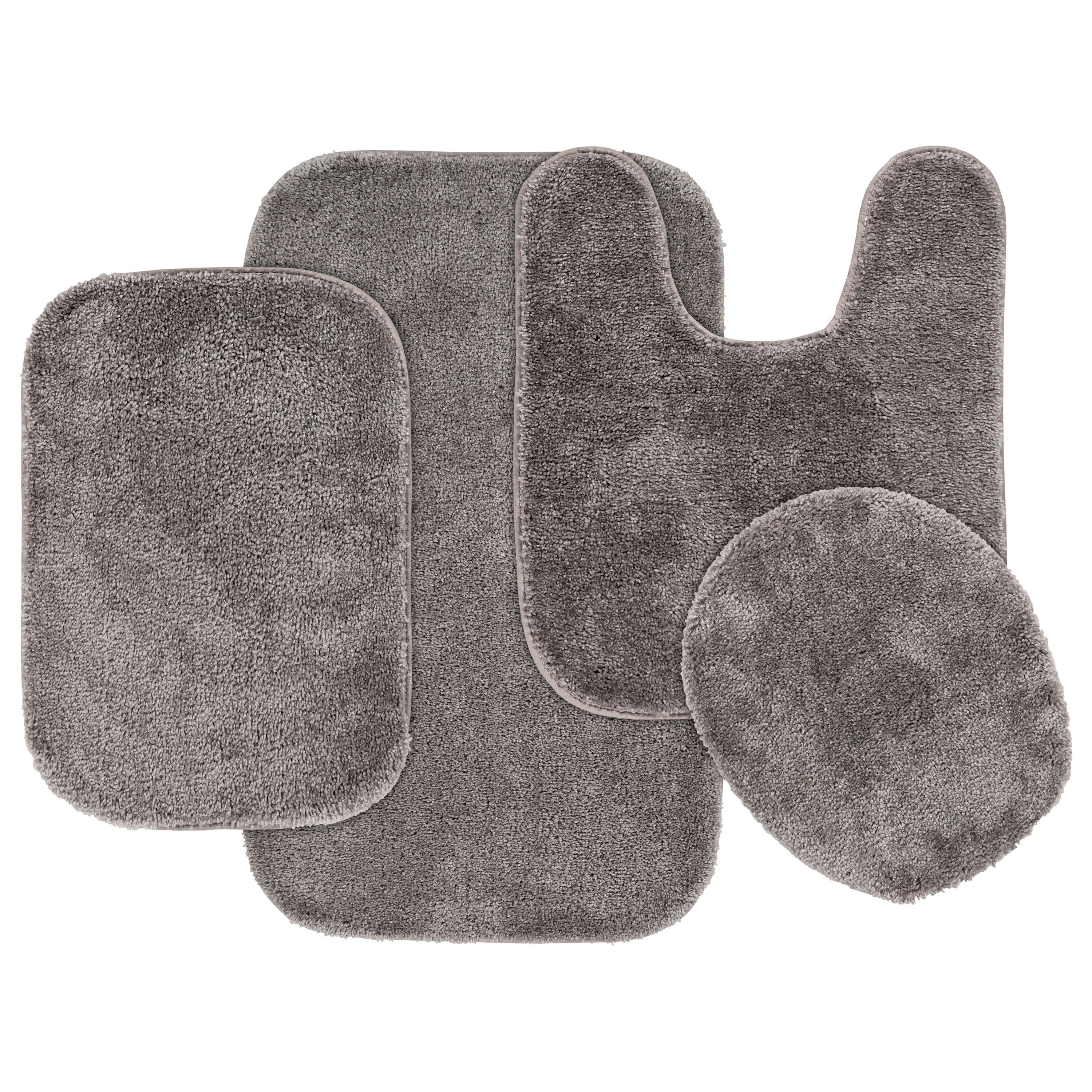 Lleyton 3pcs Chenille Plush Bathroom Rug Set Eider & Ivory Color: Dark Gray