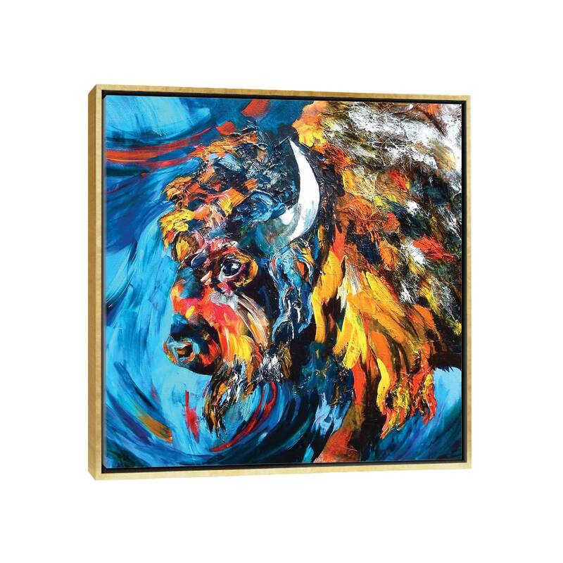 iCanvas "Buffalo" by Lindsey Dahl Framed Canvas Print - Gold - 18x18