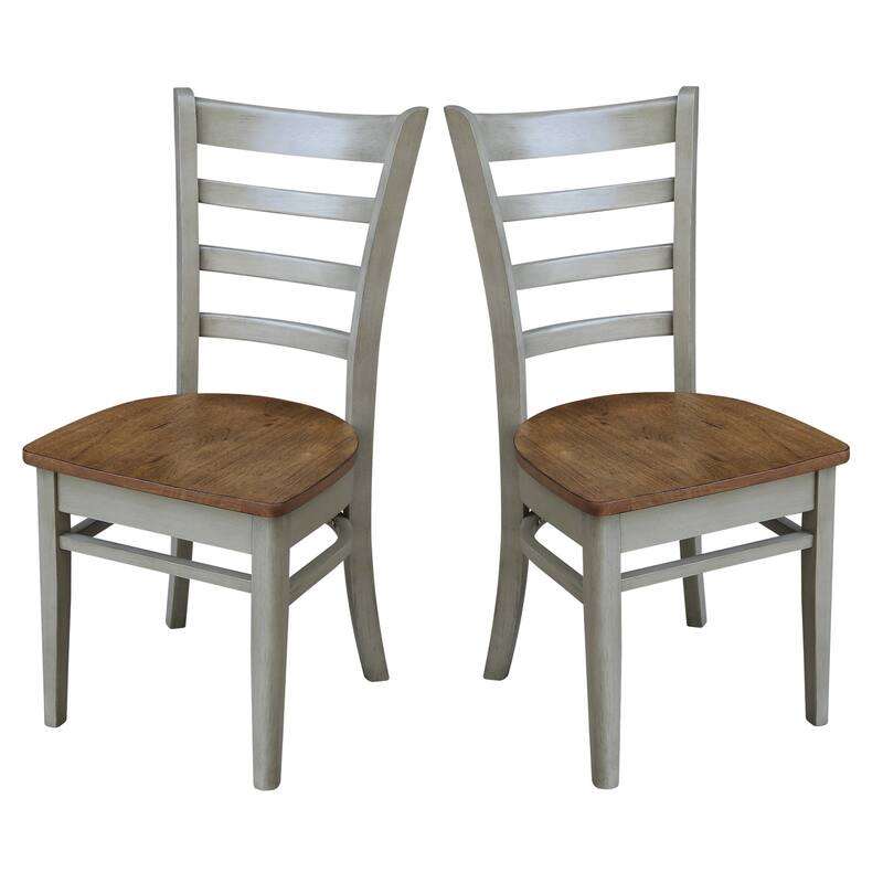 International Concepts Emily Side Chairs - Set of 2 - Distressed Hickory/Stone
